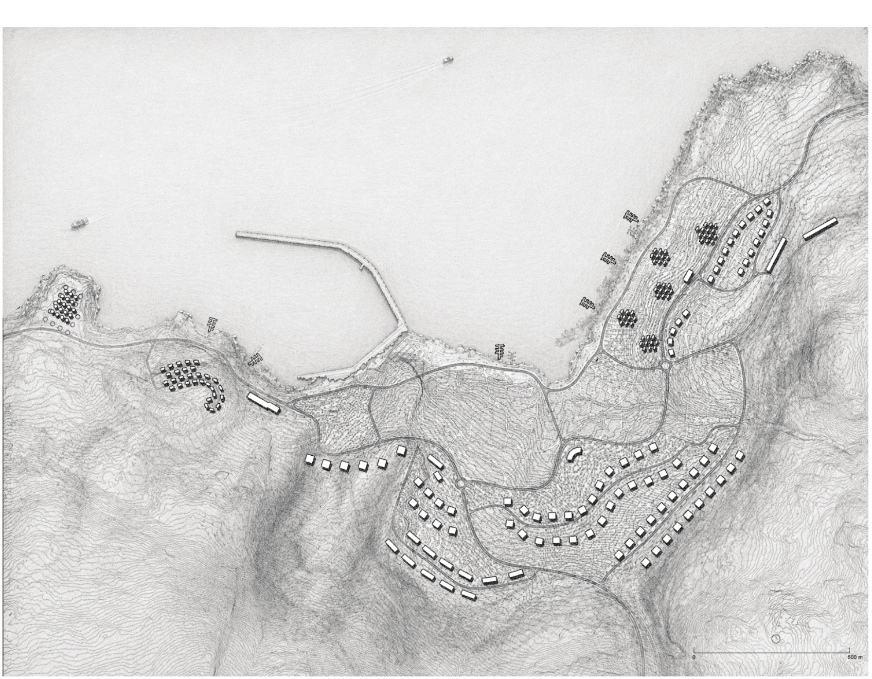 Master plan following the topography of the Nuuk coast