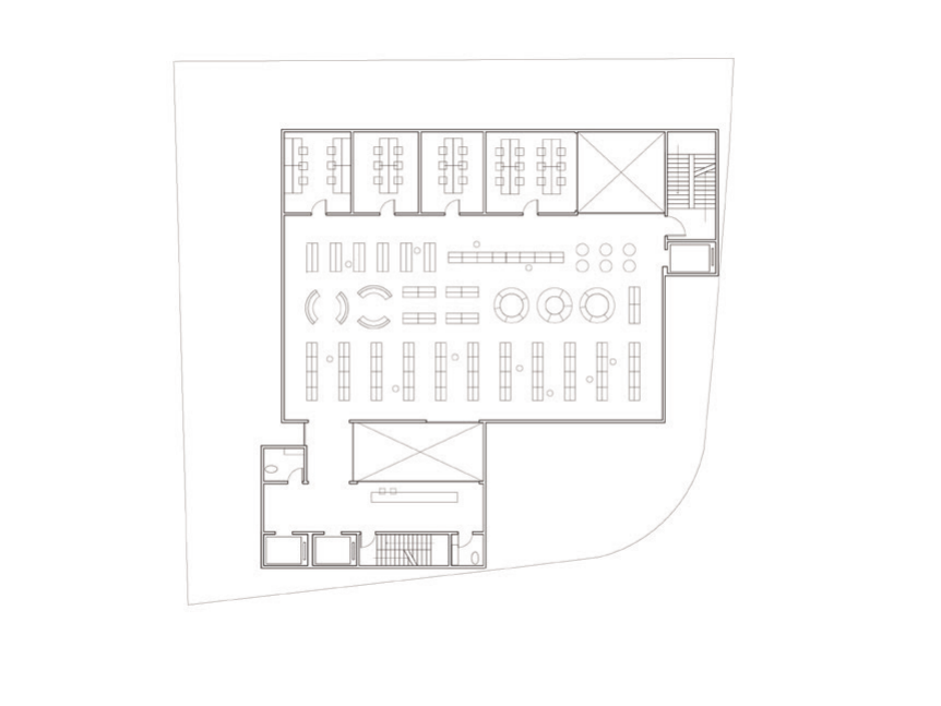 Floor plan of the library level
