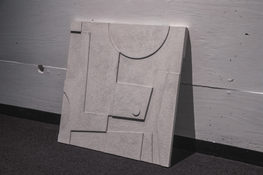 Cast site model registering the curved corner of the Boston block