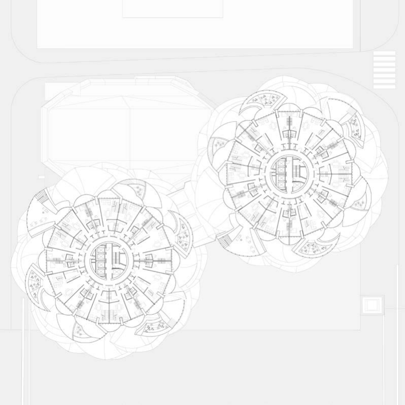 Existing and transformed apartment floor plans at Marina City