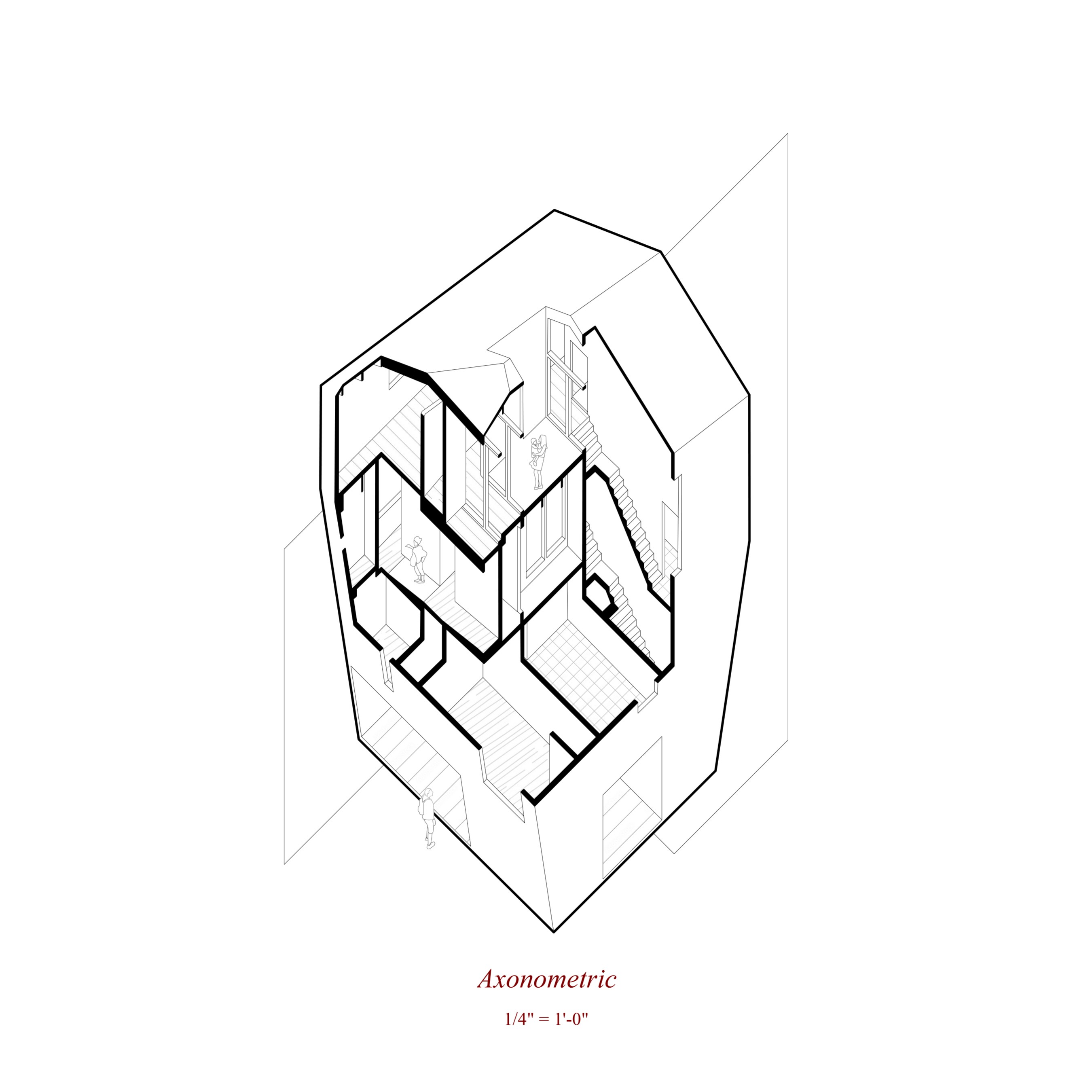 Axonometric drawing of the duplex circulation system