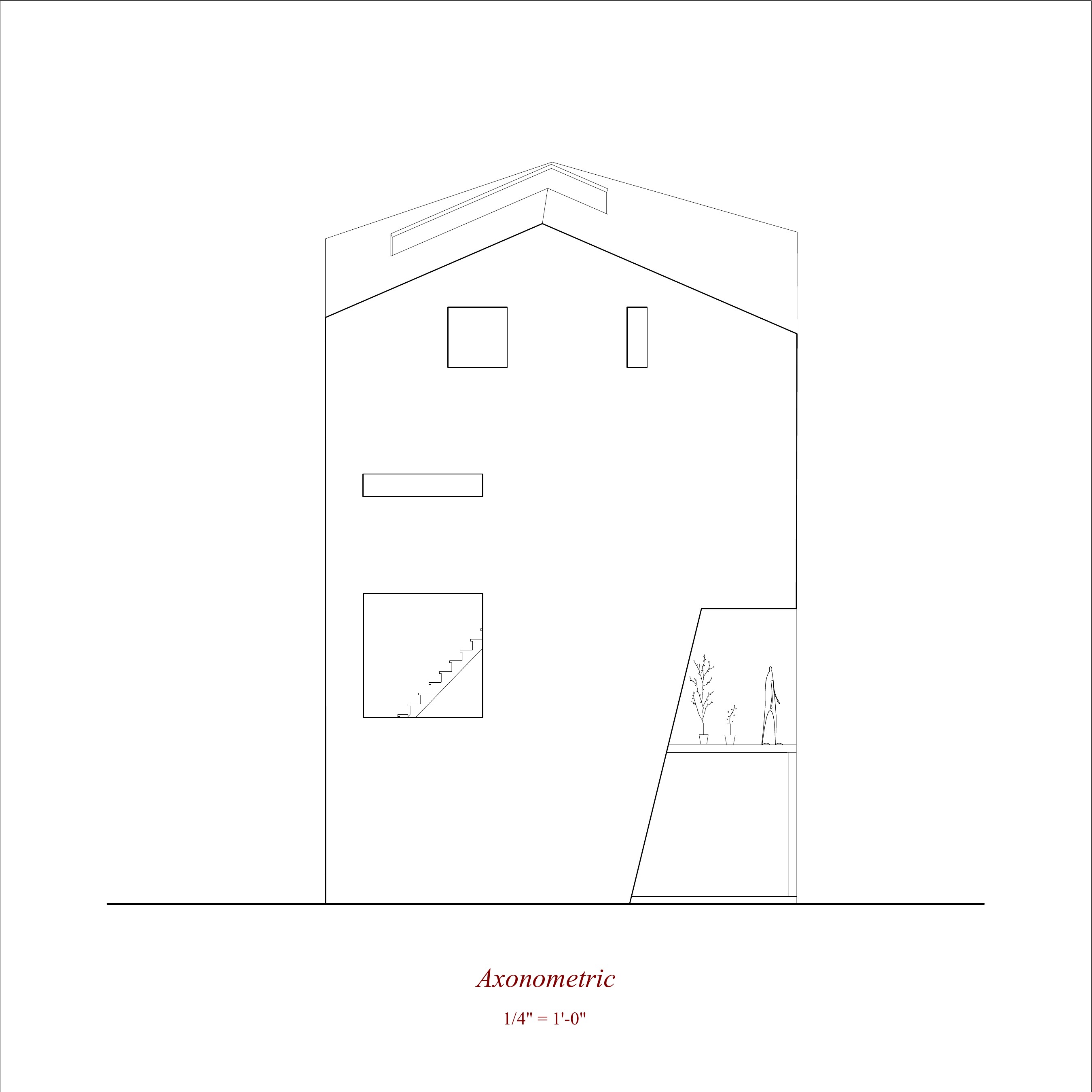 Elevation drawing of the duplex