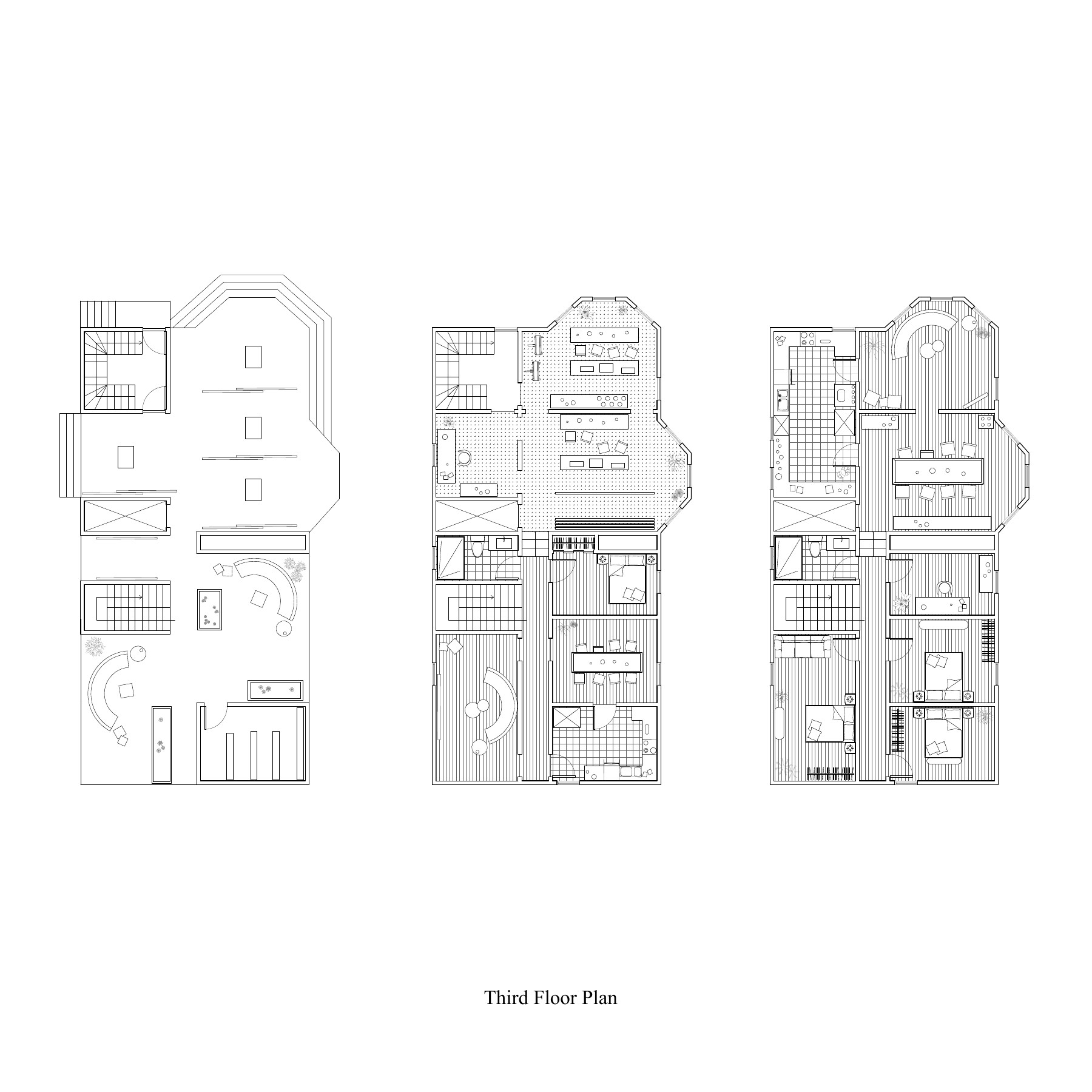 Plans for the third triple-decker with artist housing